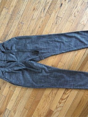 Vero Moda Gray Checked High-Waist Paperbag Trousers